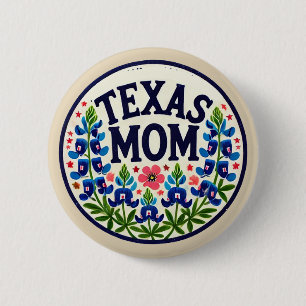 Texas Mum Mother's Day texas Bluebonnets 6 Cm Round Badge