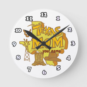 Texas Mum  Round Clock