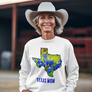 Texas Mum Texas Bluebonnets Floral  Sweatshirt