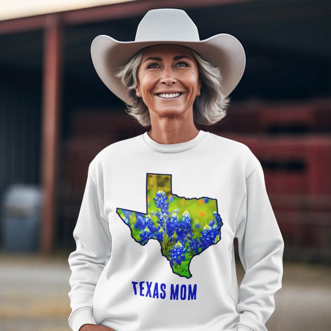 Texas Mum Texas Bluebonnets Floral  Sweatshirt (Creator Uploaded)