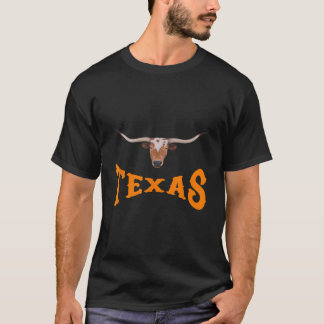Texas Name With Longhorn Steers Head T-Shirt