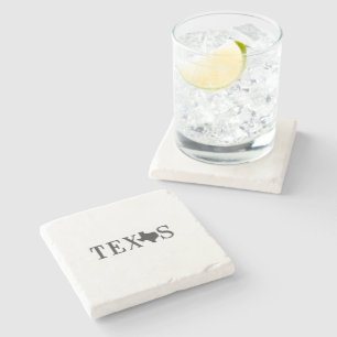 Texas Name with State Shaped Letter Stone Coaster