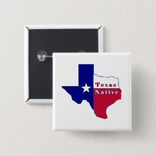 Texas Native Flag Map 15 Cm Square Badge