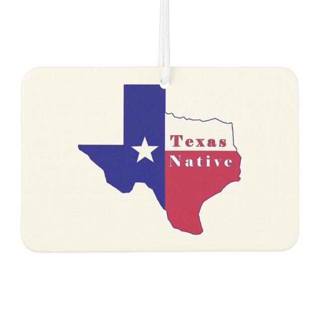 Texas Native Flag Map Car Air Freshener (Front)