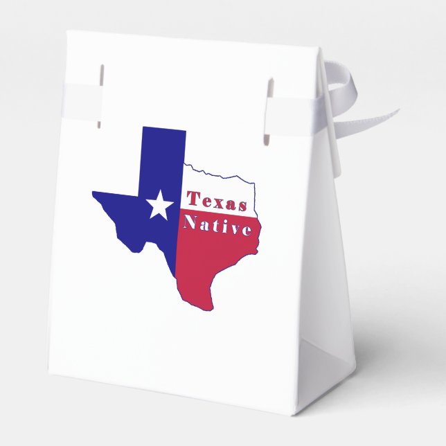 Texas Native Flag Map Favour Box (Back Side)