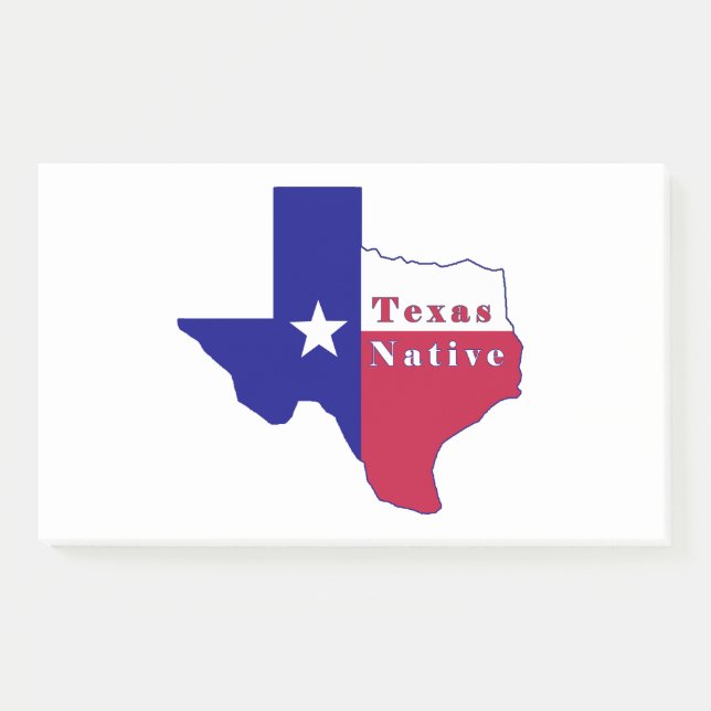 Texas Native Flag Map Post-it Notes (Front)