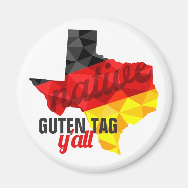 Texas Native Polygon German Flag Magnet (Front)