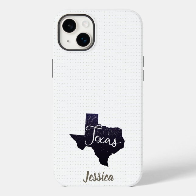 Texas Night Stars State Shape Case-Mate iPhone Case (Back)