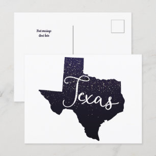Texas Night Stars State Shape Postcard