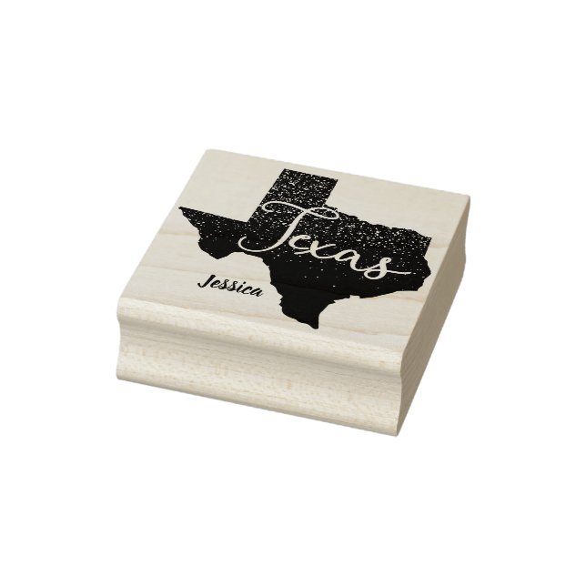 Texas Night Stars State Shape Rubber Stamp (Stamp)