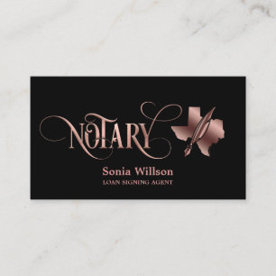 Texas Notary Loan Signing Agent Modern Blush Pink Business Card