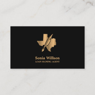 Texas Notary Loan Signing Agent Modern Blush Pink Business Card