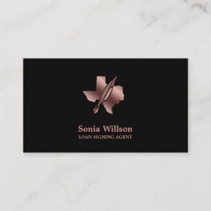 Texas Notary Loan Signing Agent Modern Blush Pink Business Card