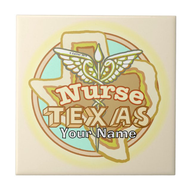Texas Nurse Caduceus Tile (Front)