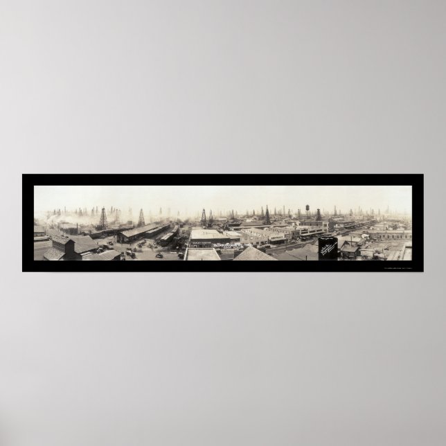 Texas Oil Field & Town Photo 1919 Poster (Front)