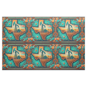Texas Oil Gas Drilling  Pump Jack Fabric