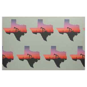 Texas Oil Pump Jack Print Fabric 9" Square