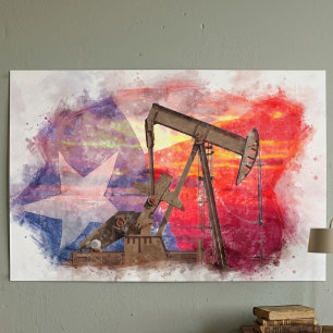 Texas Oil Pumpjack: Lone Star State Heritage Art Poster