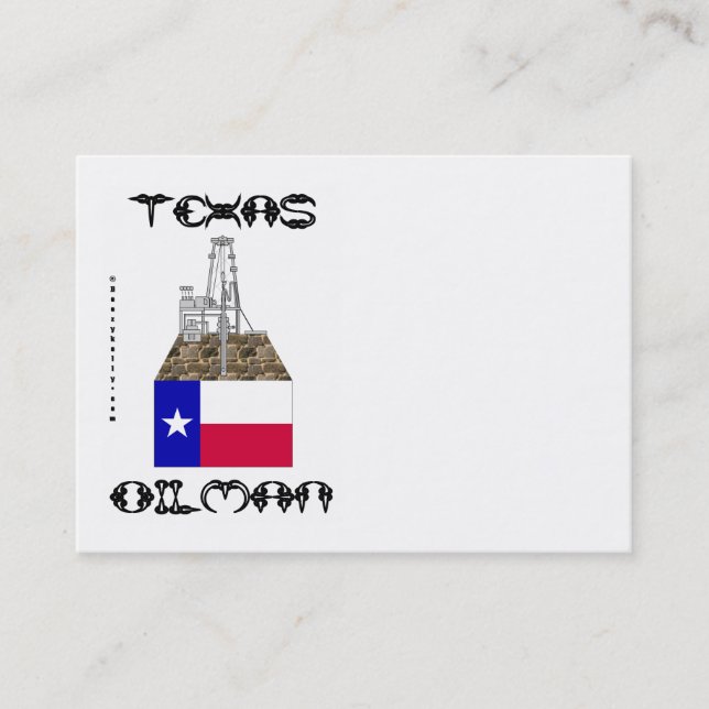 Texas Oilman,Business Cards,Oil,Gas,Rig,Flag Business Card (Front)