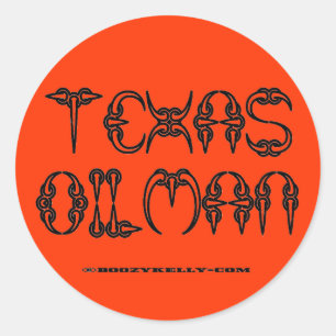 Texas Oilman,Oil Field Sticker,Oil Rigs,Derricks Classic Round Sticker