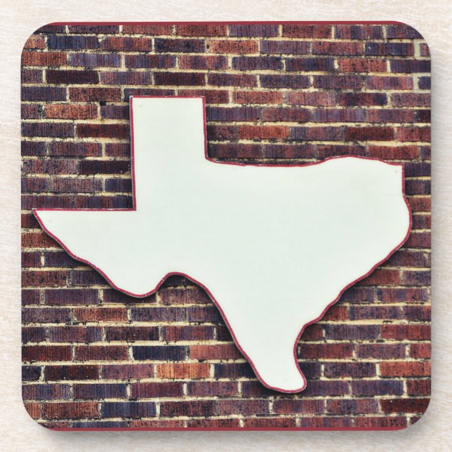 Texas On A Brick Wall Coaster Set (Front)