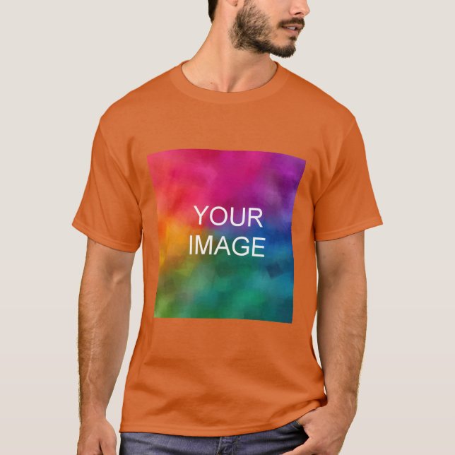 Texas Orange Colour Custom Add Image Logo T-Shirt (Front)