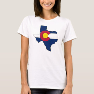 Texas outline Colorado flag womens tank top