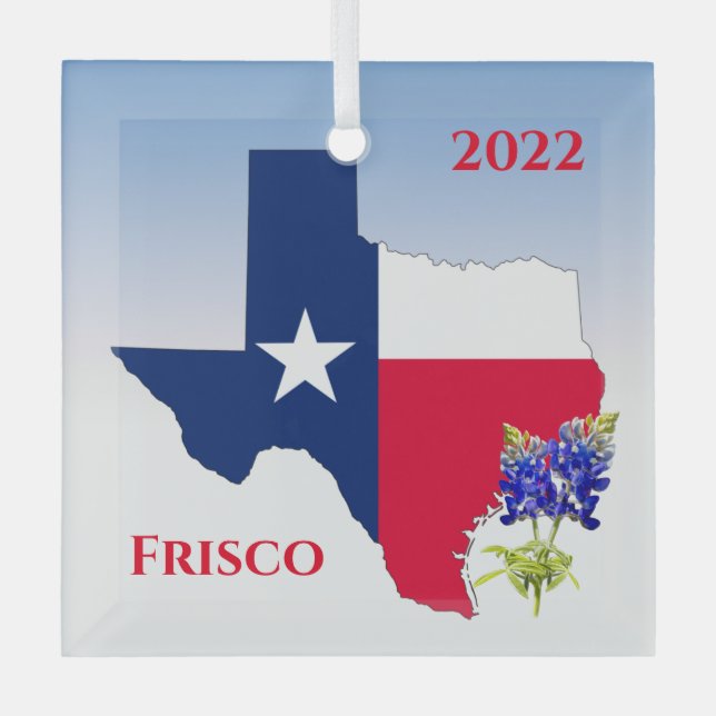 Texas outline & flag colours - Frisco Ornament (Front)
