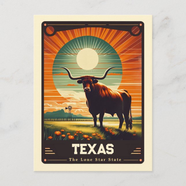 Texas | Patriotic Spirit Vintage Postcard (Front)