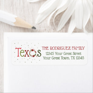 Texas Patterned Letters and Poinsettia Wreath