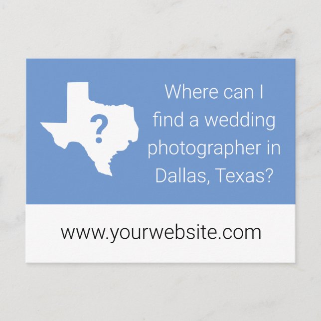 Texas Photography Business Marketing Postcard (Front)