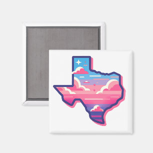 Texas Pink and Blue Cotton Candy Skies Magnet