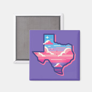 Texas Pink and Blue Cotton Candy Skies Magnet