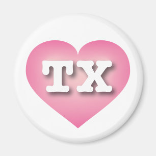 Texas Pink Fade Heart - I love TX Magnet
