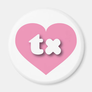 Texas pink heart - I love tx Magnet