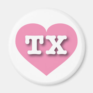 Texas Pink Heart - I love TX Magnet