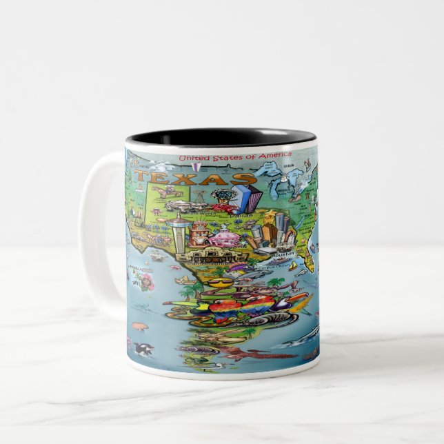 Texas Planet Two-Tone Coffee Mug (Front Left)