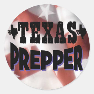 Texas Prepper Classic Round Sticker