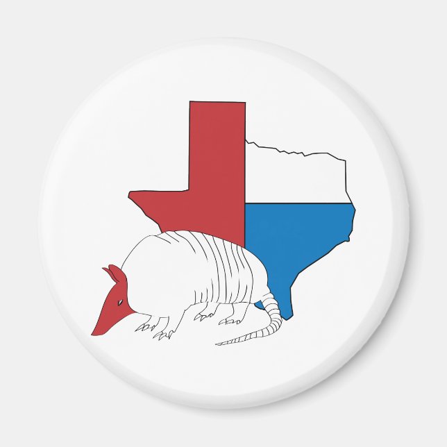 Texas Pride Armadillo Magnet (Front)
