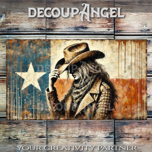 Texas Pride Cowgirl Decoupage Tissue Paper (Creator Uploaded)