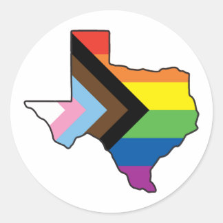 Texas Pride Progress Flag Classic Round Sticker