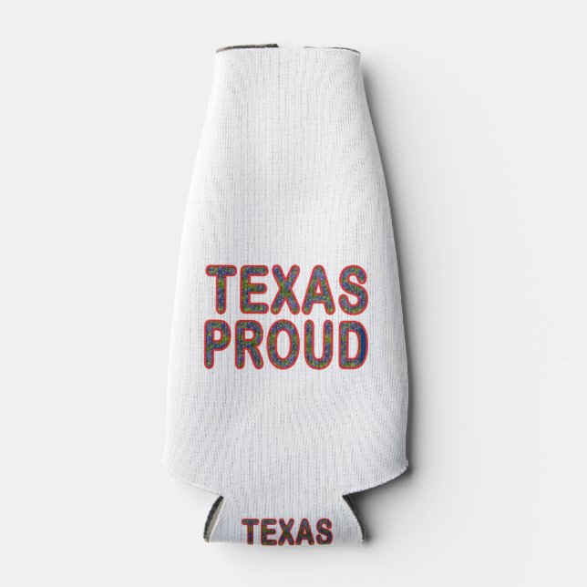 Texas Proud Bluebonnet Bottle Cooler (Front)