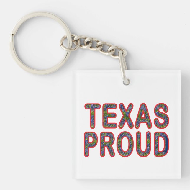 Texas Proud Bluebonnet Key Ring (Front)