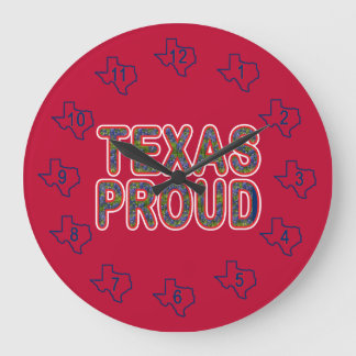 Texas Proud Bluebonnet Large Clock