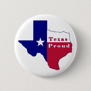 Texas Proud Flag Map 6 Cm Round Badge