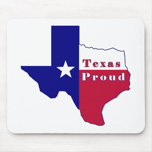 Texas Proud Flag Map Mouse Mat (Front)