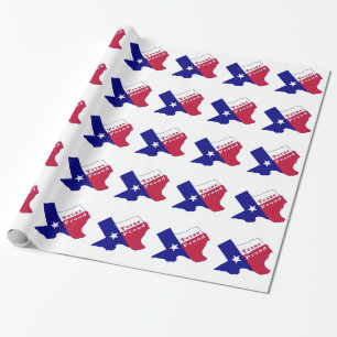 Texas Proud Flag Map Wrapping Paper