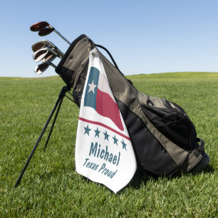 Texas Proud Long Star Flag Name Personalised Golf Towel