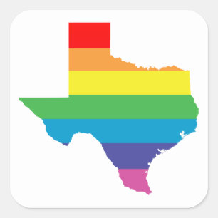 texas rainbow square sticker