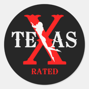 Texas Rated - X Rated Classic Round Sticker